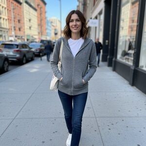 NEW Just Madison Charcoal Women's Zip-Up Hoodie